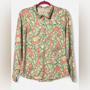 SanSoleil UPF 50 Tropical Palm Fronds Print Long Sleeve